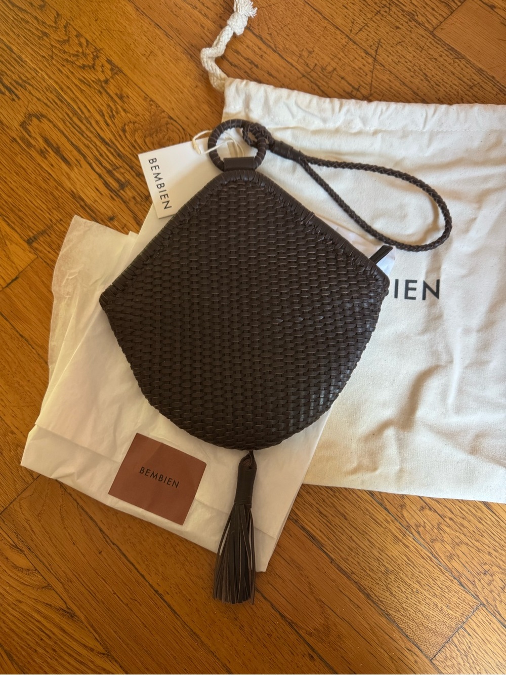 Esme Woven Tassel Wristlet - Espresso - Picture 4 of 6